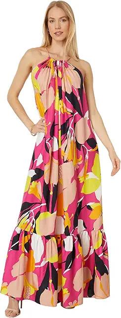 Ted Baker Ikella Strappy Linen Maxi Dress with Pleat Detail (Bright Pink) Women's Clothing Cover