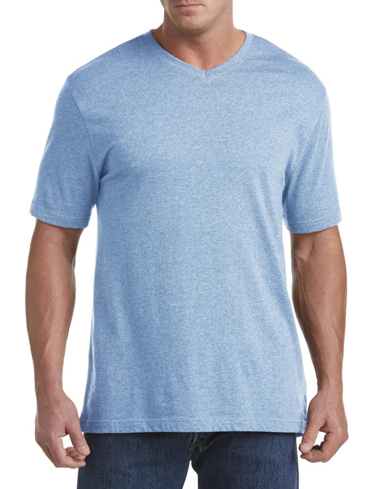 Harbor Bay by DXL Moisture-Wicking Jersey V-Neck T-Shirt in Clear Blue Hthr Cover