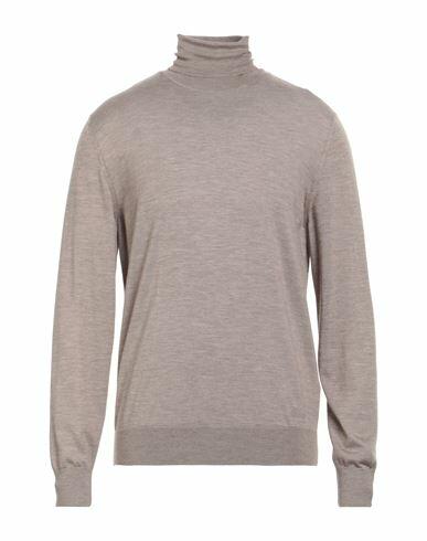 Brioni Man Turtleneck Beige Cashmere, Silk Cover