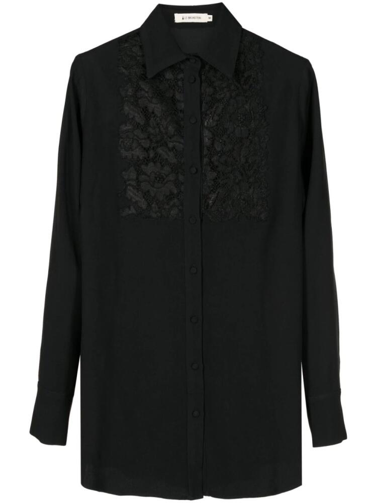 Lethicia Bronstein Aidê lace-detail shirt - Black Cover