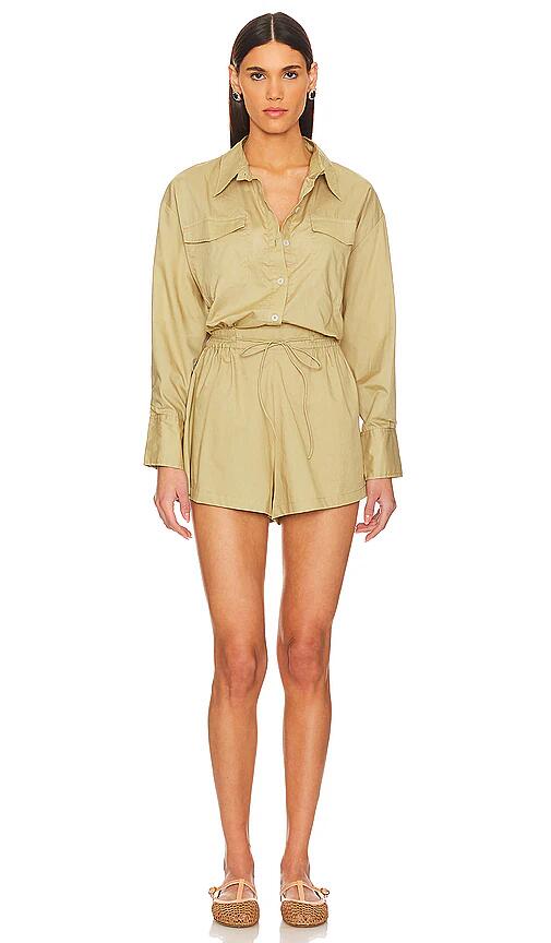 FAITHFULL THE BRAND Isole Playsuit in Tan Cover