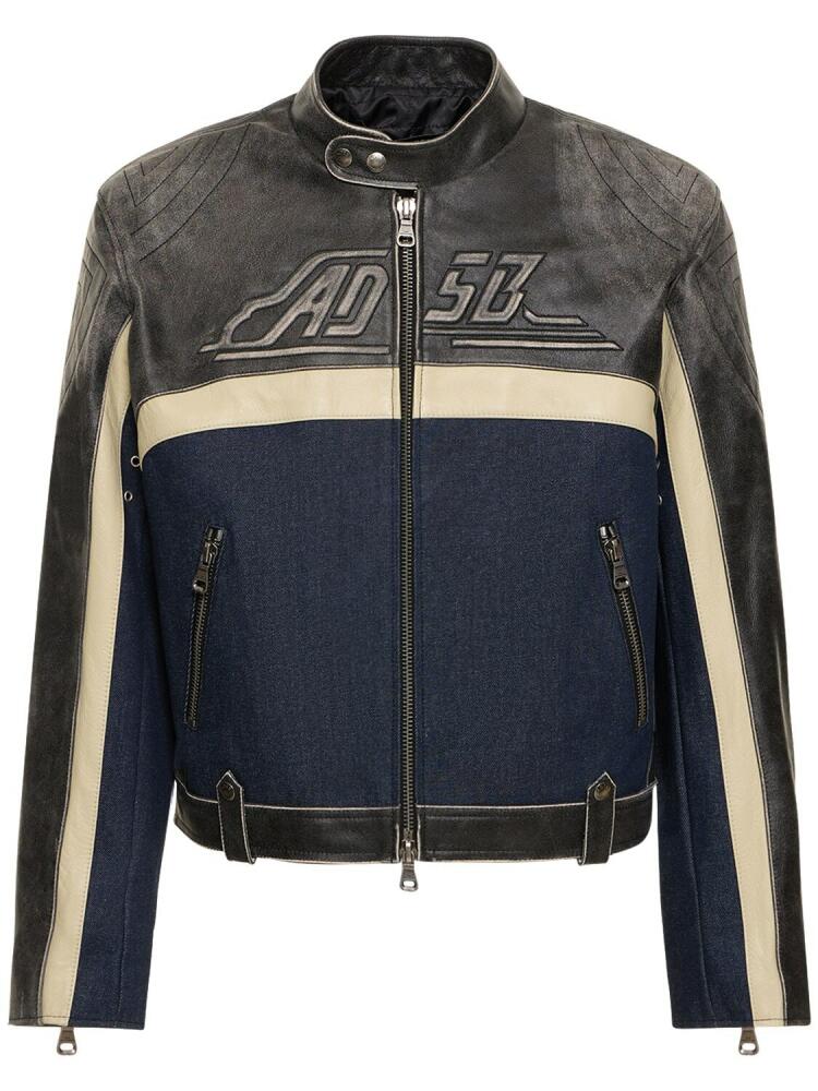 ANDERSSON BELL 24 Racing Leather & Denim Jacket Cover