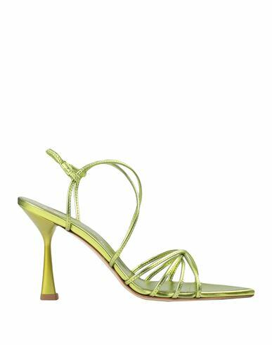 Giampaolo Viozzi Woman Sandals Acid green Sheepskin Cover