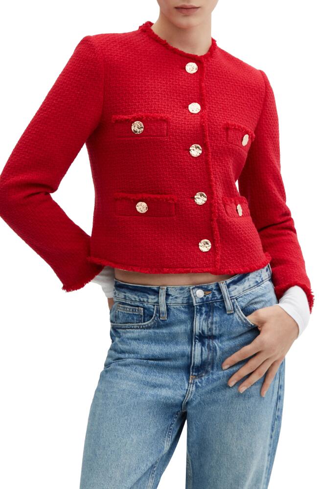 MANGO Tweed Jacket in Red Cover