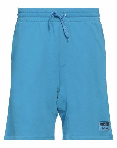 Moschino Man Shorts & Bermuda Shorts Azure Cotton Cover