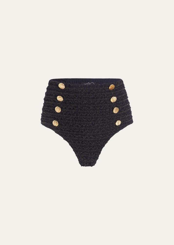 PatBO Crinkle Lurex Bikini Bottoms Cover