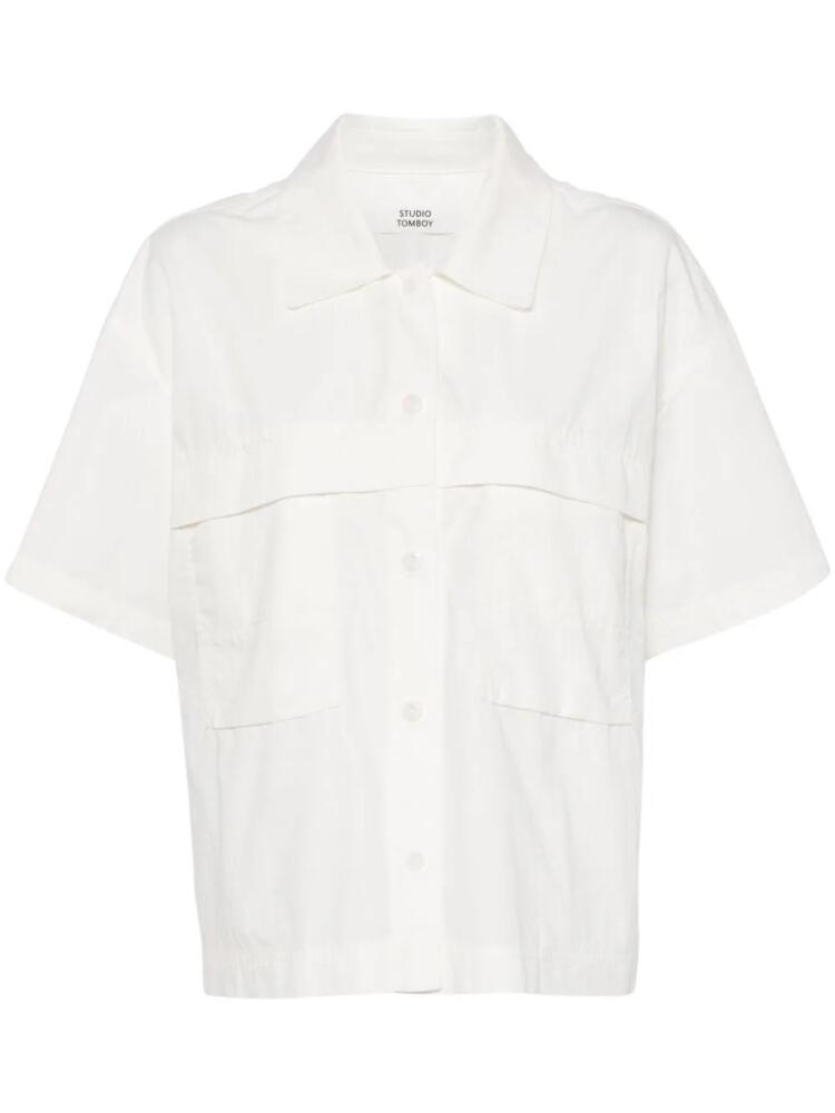 STUDIO TOMBOY panelled short-sleeve shirt - White Cover