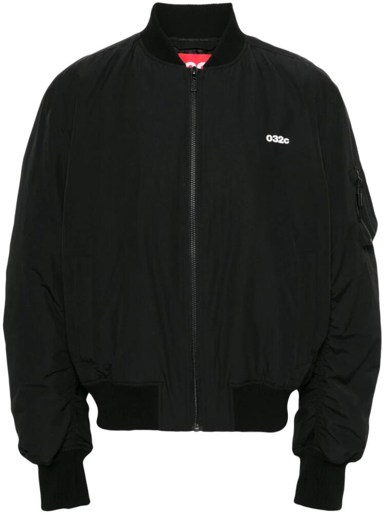 032c logo-print bomber jacket - Black Cover