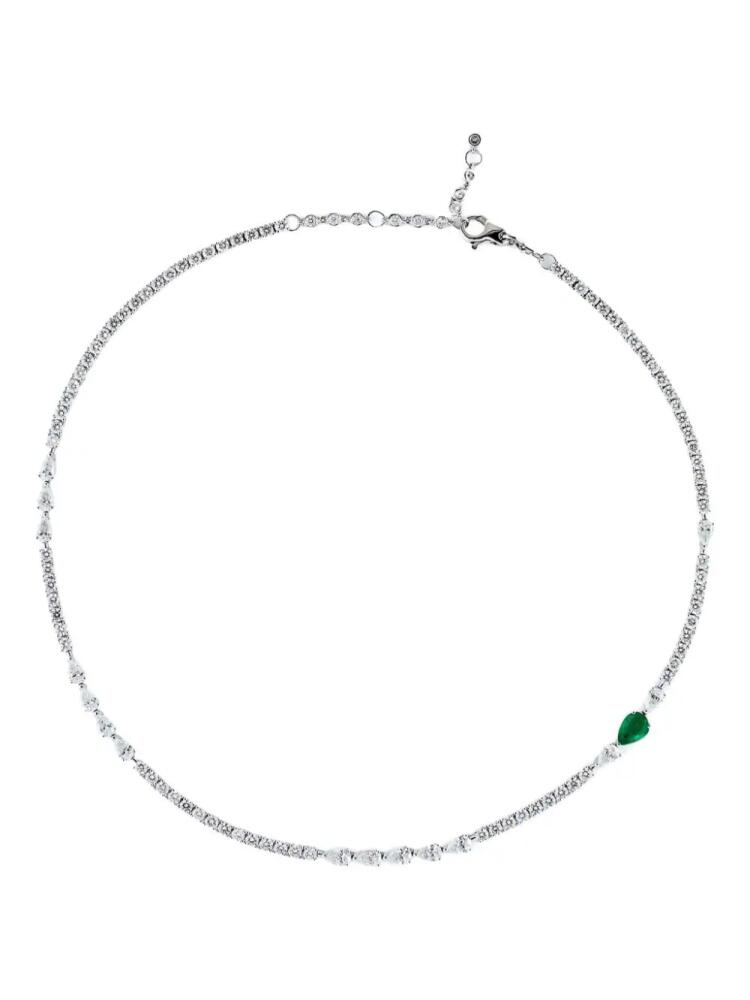 Jewels Aficionado 18kt white gold diamond and emerald necklace - Silver Cover