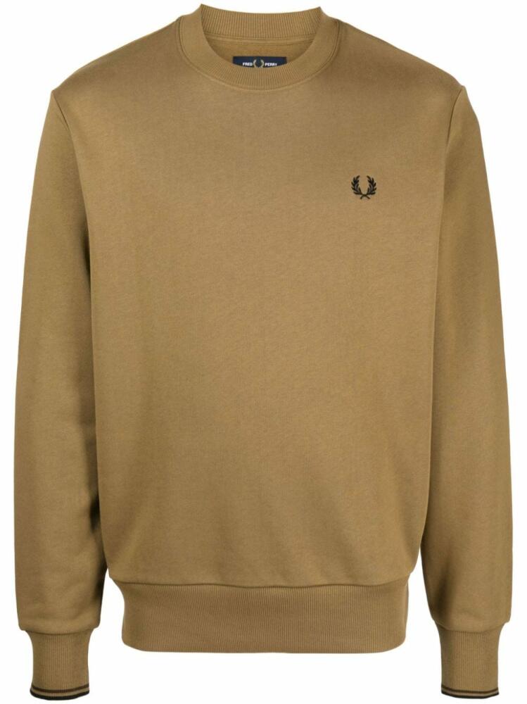 Fred Perry logo-embroidered knitted jumper - Brown Cover