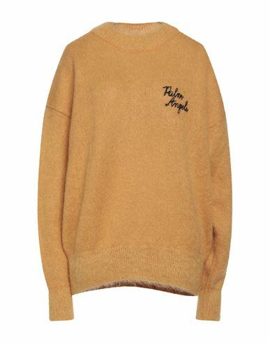 Palm Angels Woman Sweater Mustard Mohair wool, Polyamide, Wool Cover