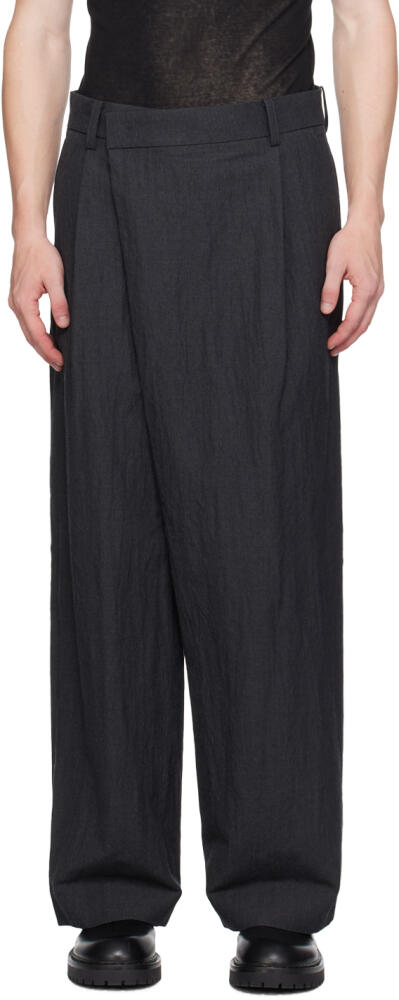 Juun.J Gray Washed Wool Trousers Cover