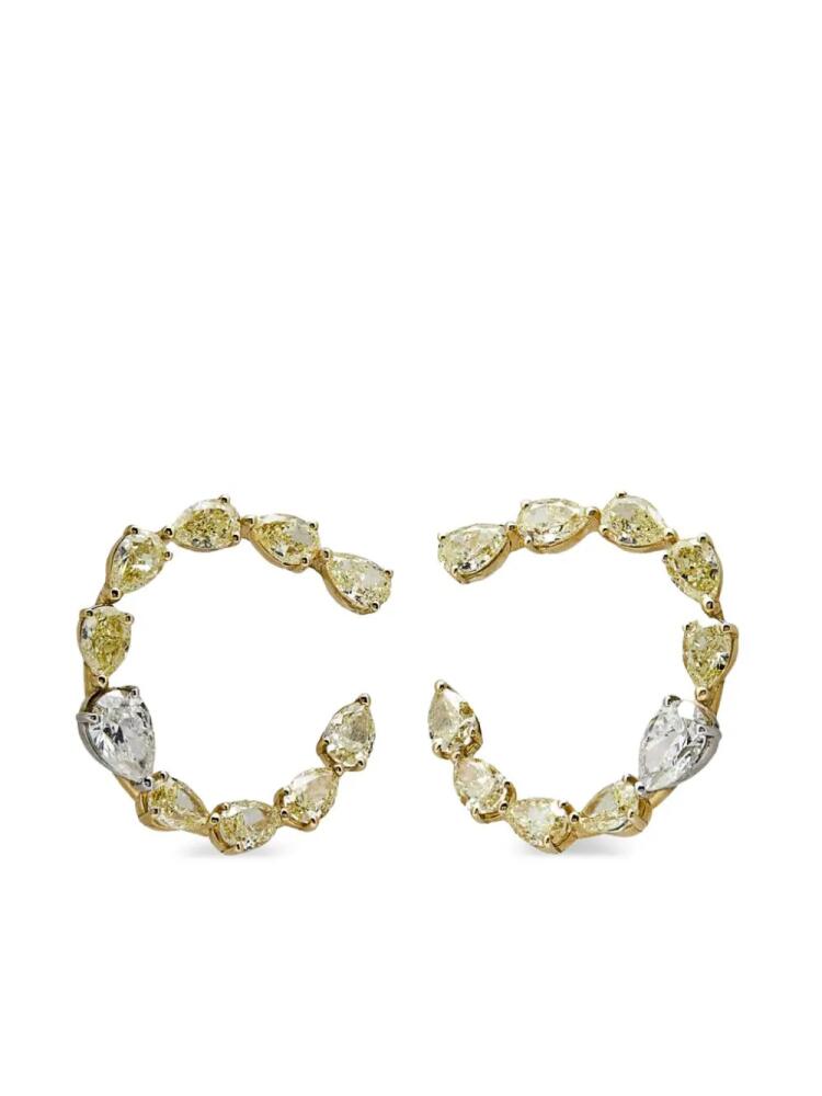 Jewels Aficionado 18kt yellow gold diamond hoop earrings Cover