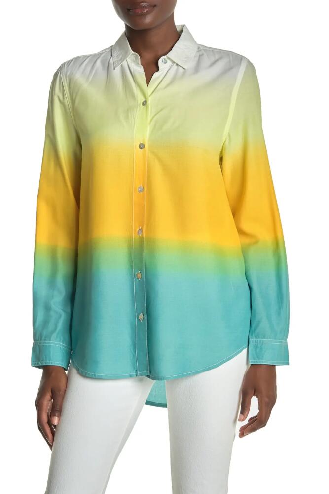 beachlunchlounge Chalanna Dip Dye Long Sleeve Shirt in Golden Ombre Cover