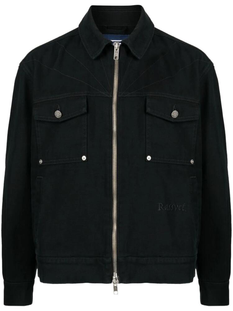 RASSVET logo-embroidered cotton jacket - Black Cover