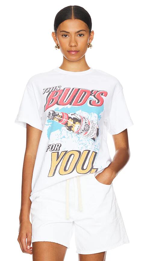 Junk Food This Bud's For You Tee in White Cover