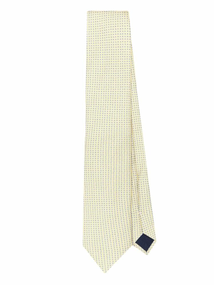 Corneliani geometric-pattern silk tie - Yellow Cover