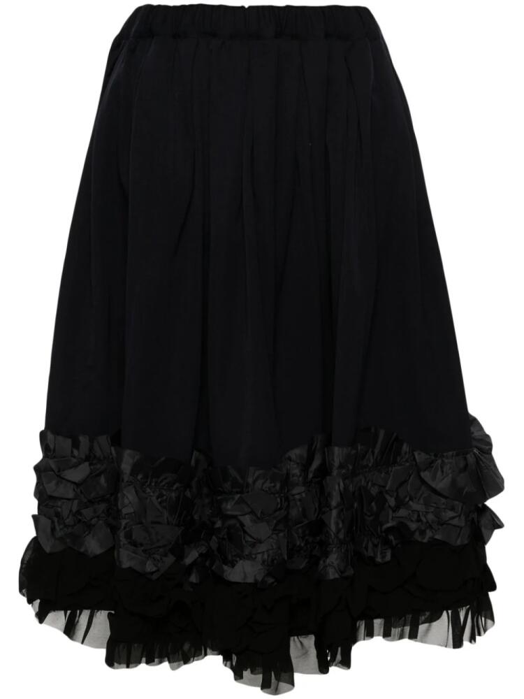 Comme Des Garçons Comme Des Garçons lace-trim wool midi skirt - Blue Cover