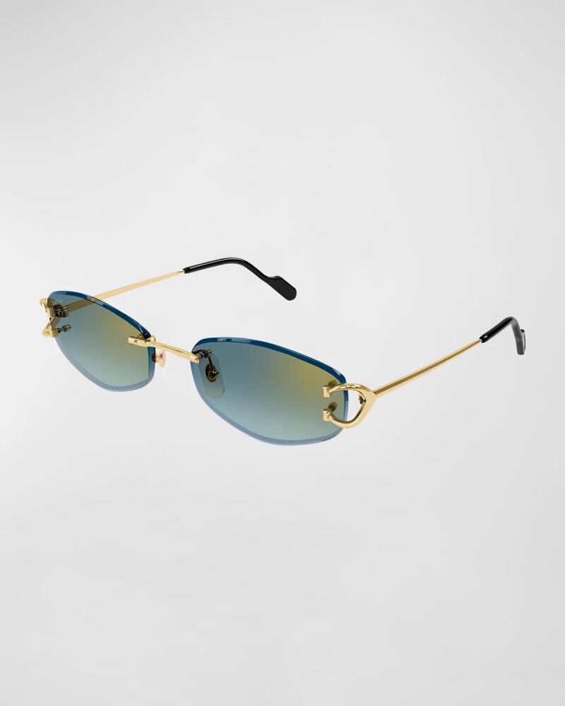 Cartier Gradient Metal Rectangle Sunglasses Cover