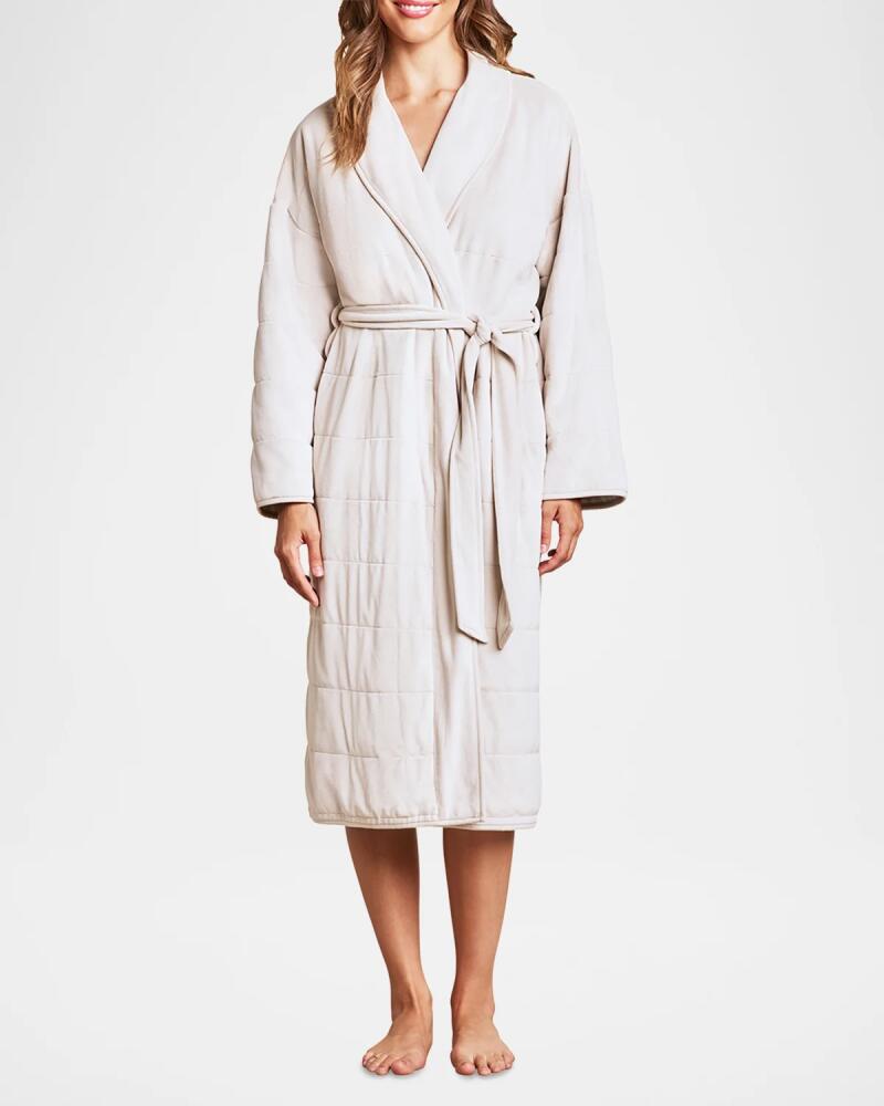 Barefoot Dreams LuxeChic Quilted Shawl-Collar Blanket Robe Cover