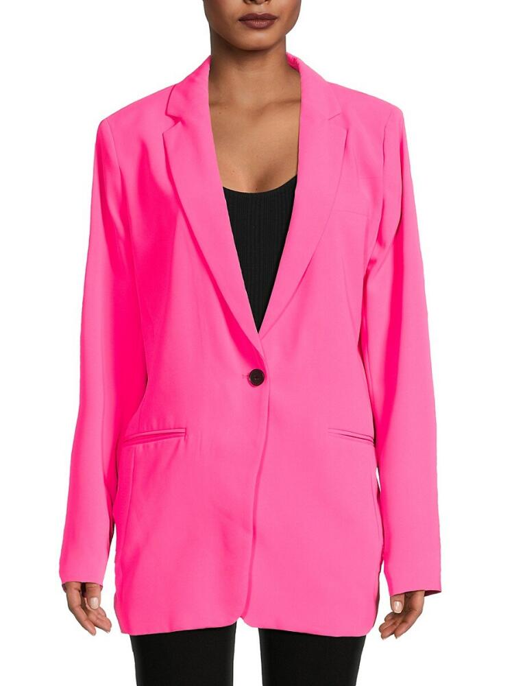 DKNY Women's Notch Lapel Blazer - Pink Cover