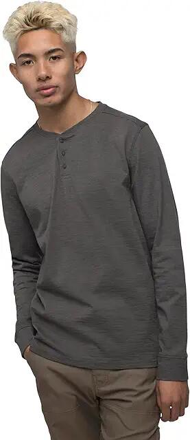 Prana Ronnie Henley II Standard Fit (Dark Iron Heather) Men's Clothing Cover