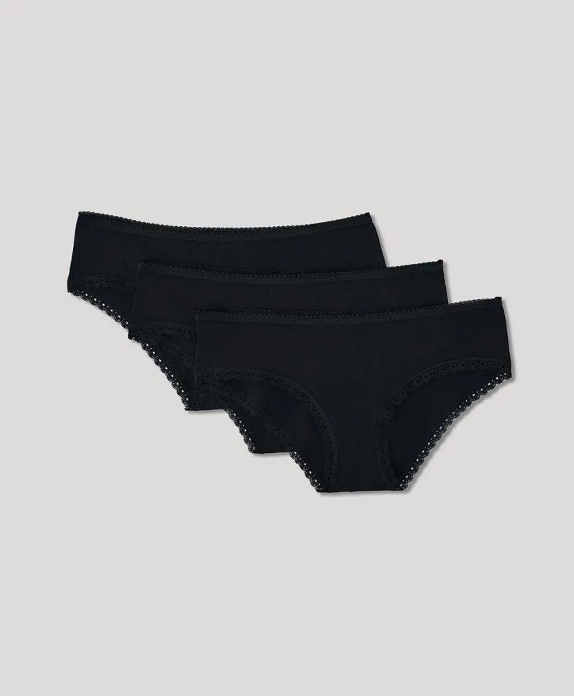 Pact Organic Lace Cheeky Hipster 3-Pack in Black Cover