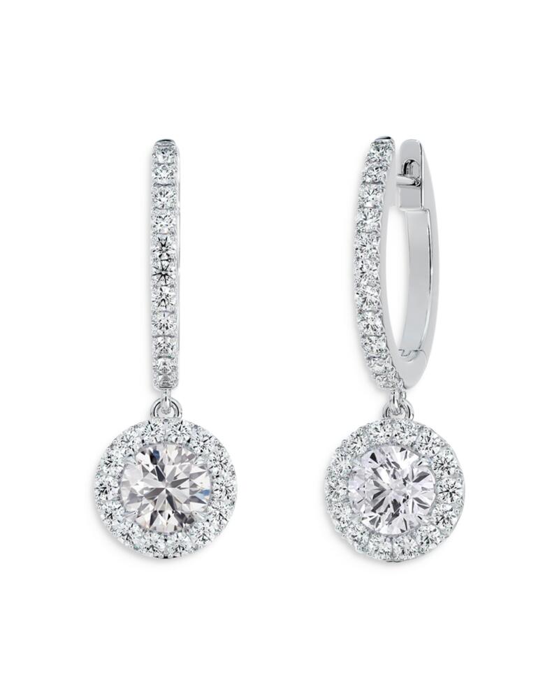 De Beers Forevermark Center of My Universe Pave Diamond Huggies with Halo Diamond Drops in Platinum, 1.40 ct. t. w. Cover