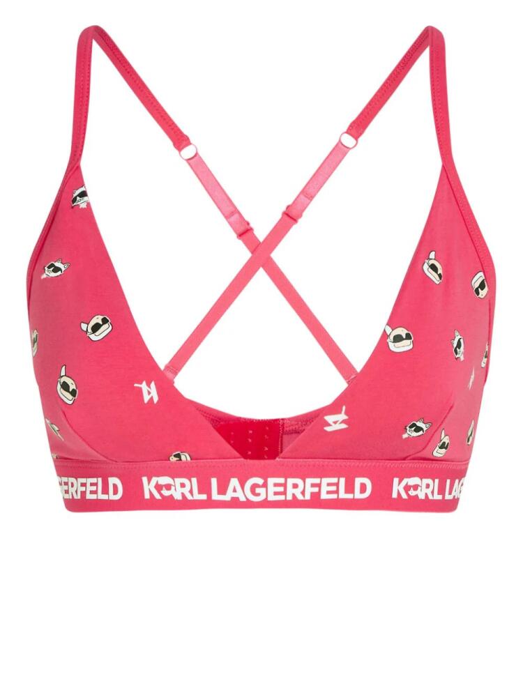 Karl Lagerfeld Ikonik triangle padded bra - Pink Cover