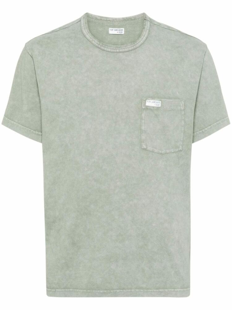 Fay logo-appliqué cotton T-shirt - Green Cover