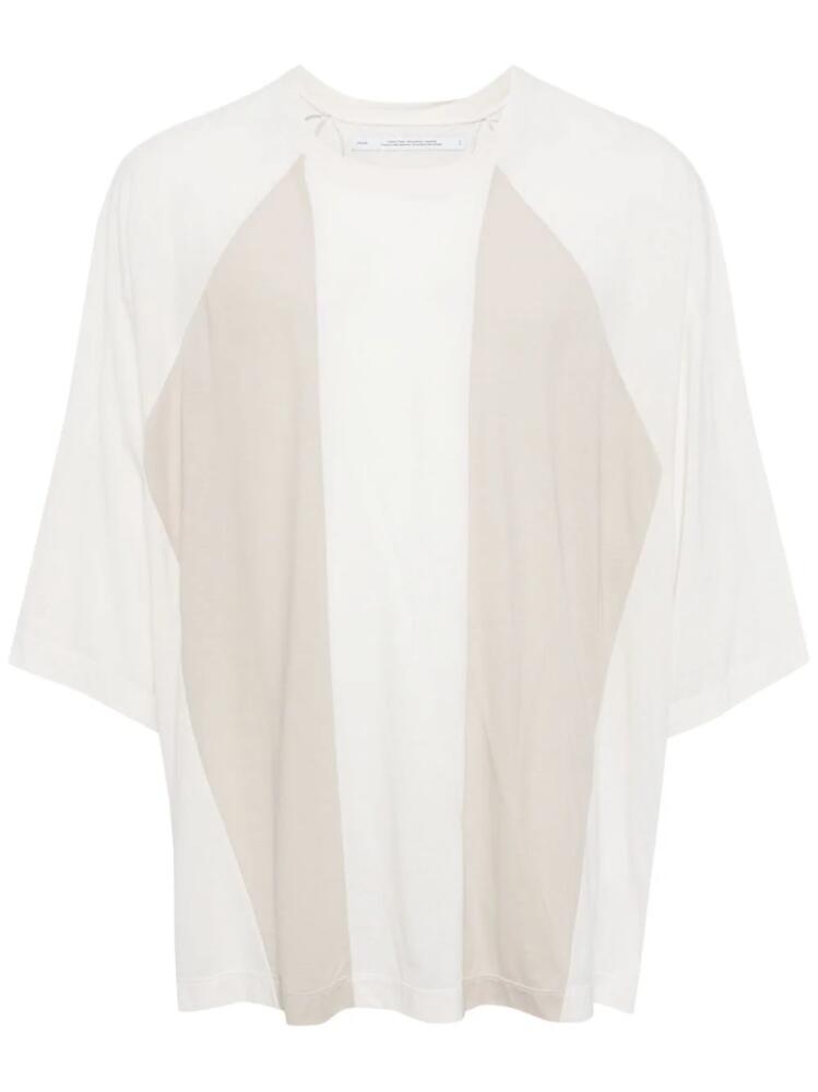 Julius panelled cotton T-shirt - White Cover