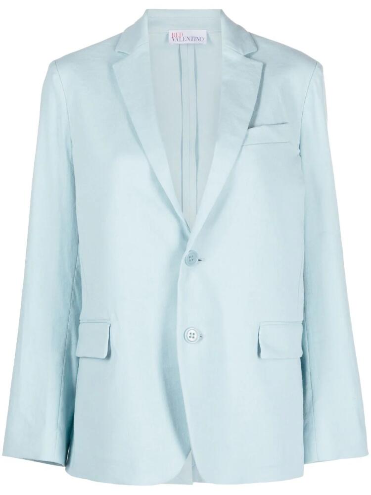 RED Valentino single-breasted cotton blazer - Blue Cover