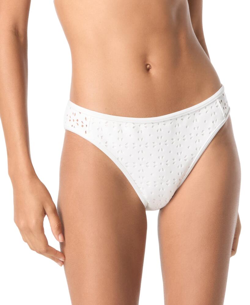 Michael Michael Kors Women's Laser Cut Hipster Bikini Bottoms - White Cover