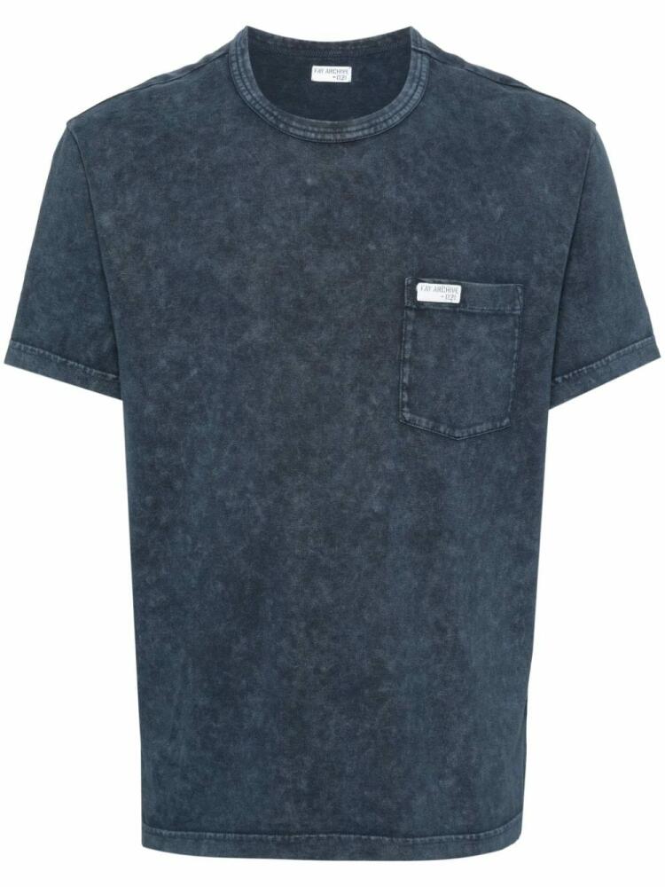 Fay appliqué-logo cotton T-shirt - Blue Cover