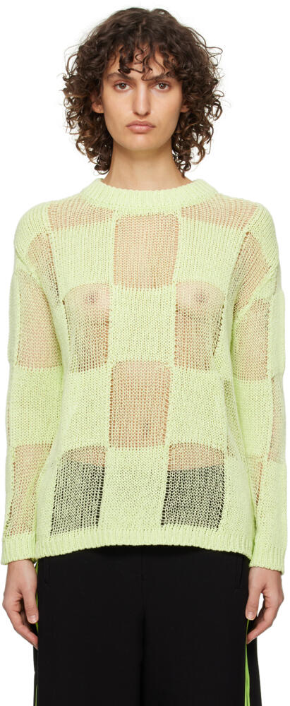 OPEN YY Green Check Sweater Cover