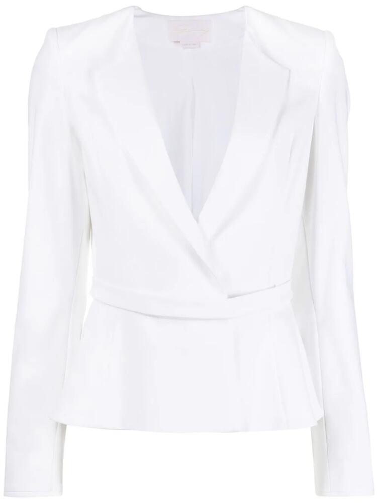 Genny peplum-hem tailored jacket - White Cover