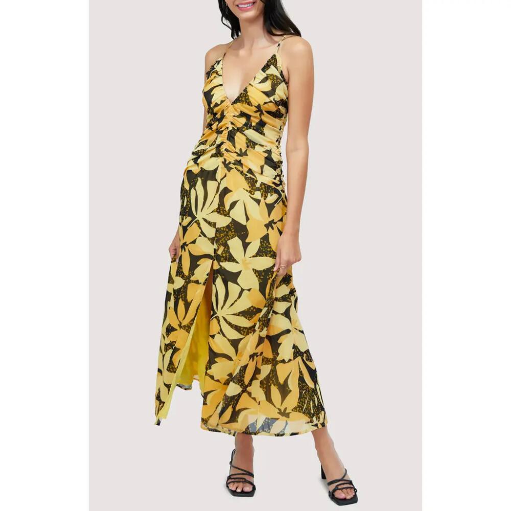 Lost + Wander Dusk till Dawn Floral Maxi Sundress in Black/Yellow Cover