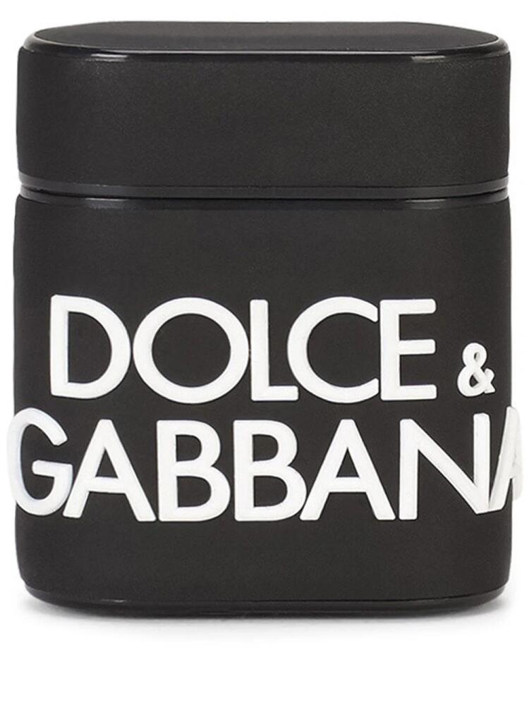 Dolce & Gabbana logo-lettering AirPods case - Black Cover