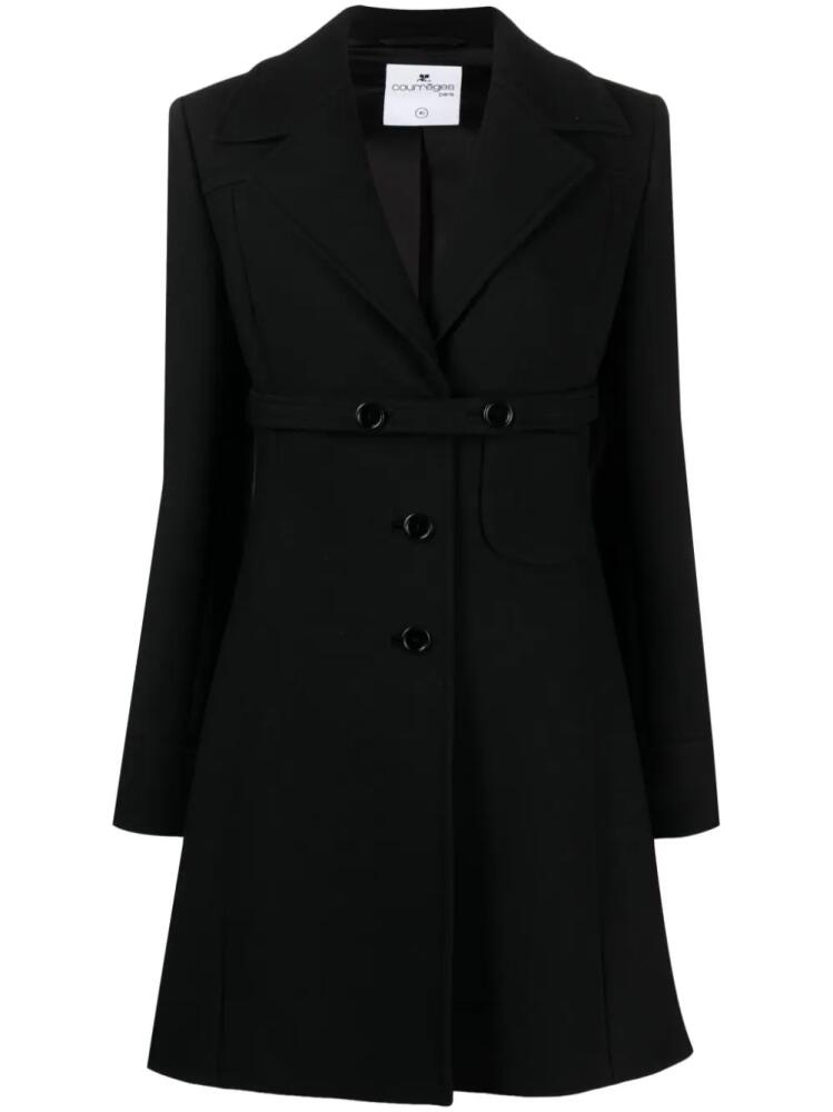 Courrèges belted crepe coat - Black Cover