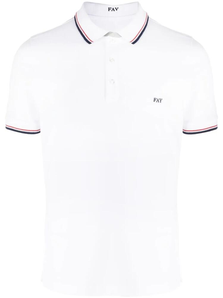 Fay embroidered-logo polo shirt - White Cover