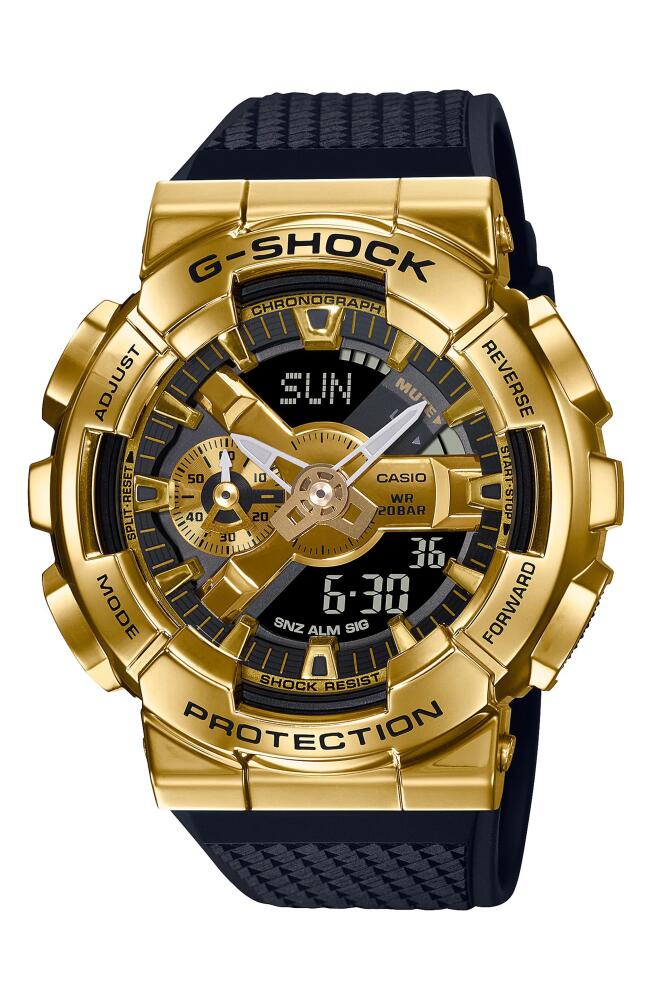 G-SHOCK GM-110 Series Analog-Digital Watch, 49mm in Black And Gold Cover