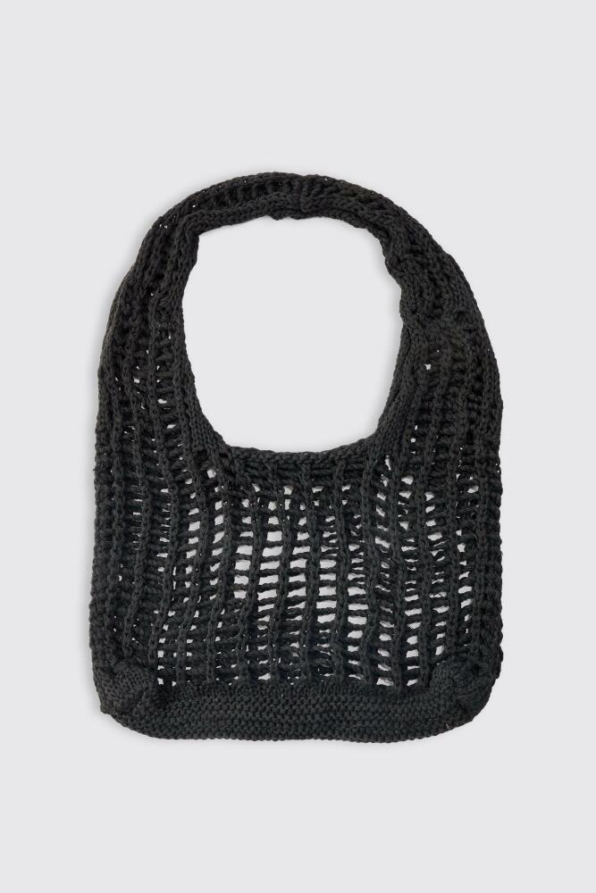 boohoo Mens Open Knit Tote Bag - Black Cover