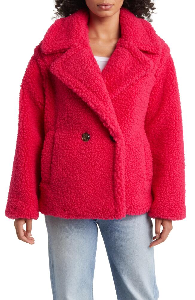 UGG(r) Gertrude Teddy Faux Shearling Coat in Cerise Cover