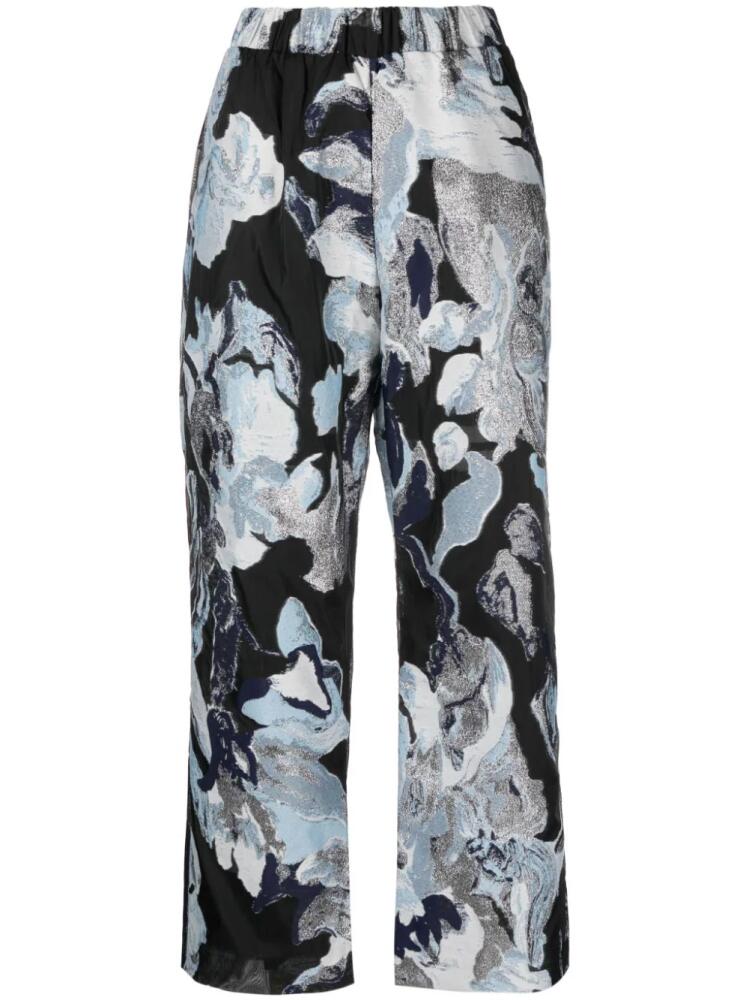 Stine Goya abstract-pattern print cropped trousers - Blue Cover