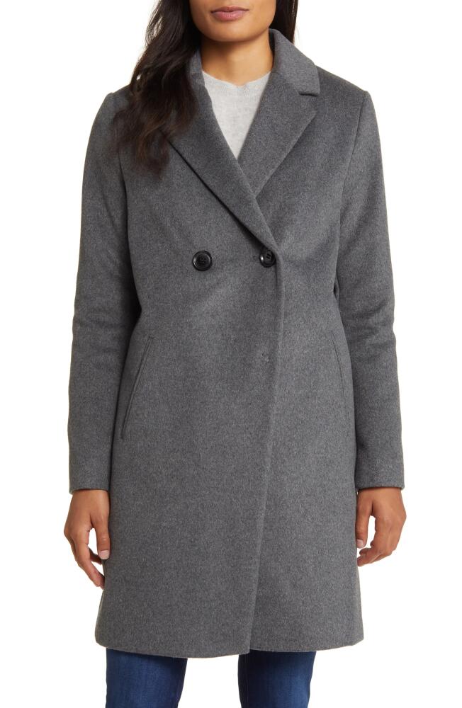 Sam Edelman Double Breasted Wool Blend Coat in Charcoal Cover