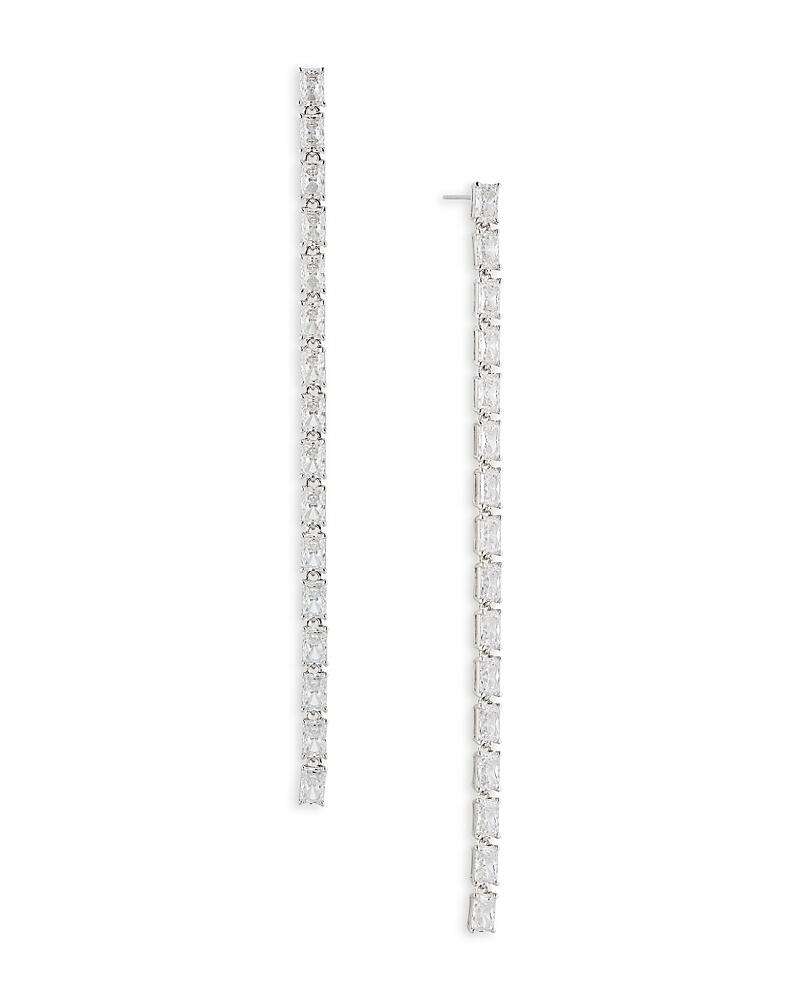 Nadri A La Carte Long Linear Drop Earrings in Rhodium Plated or 18K Gold Plated Cover