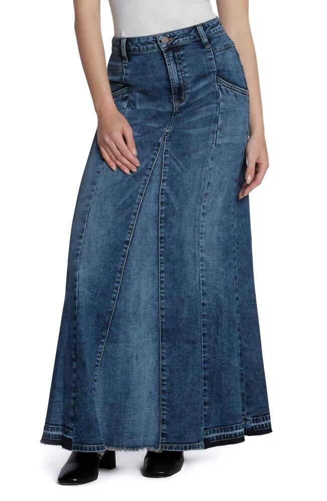 Wash Lab Denim Bliss Flare Denim Maxi Skirt in Shine Blue Cover