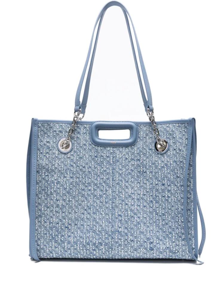 Maje rhinestone-embellished denim tote bag - Blue Cover