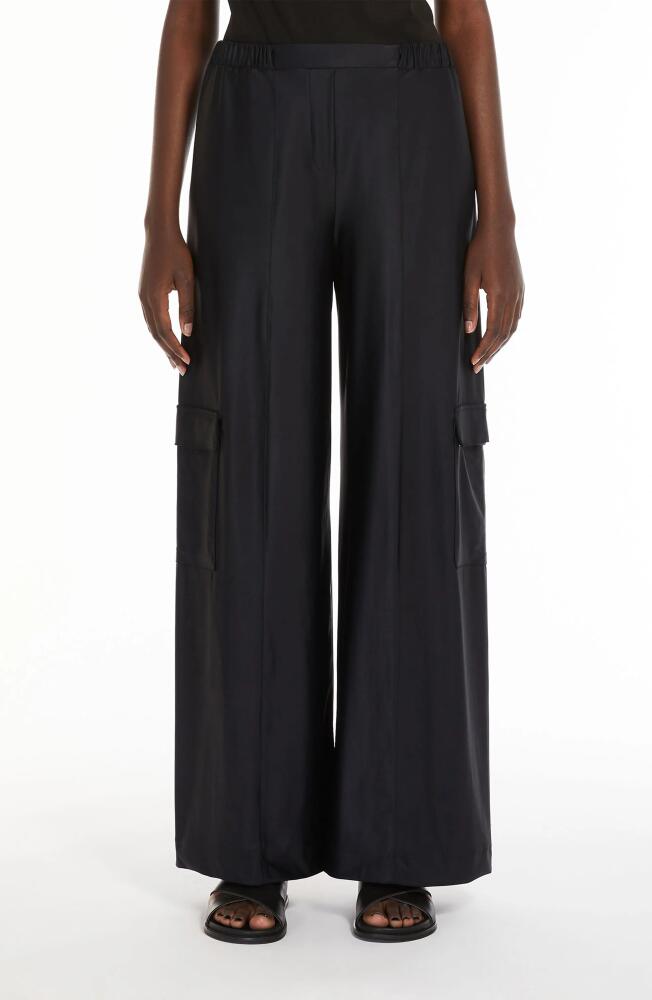 Max Mara Leisure Teseo Wide Leg Cargo Pants in Black Cover