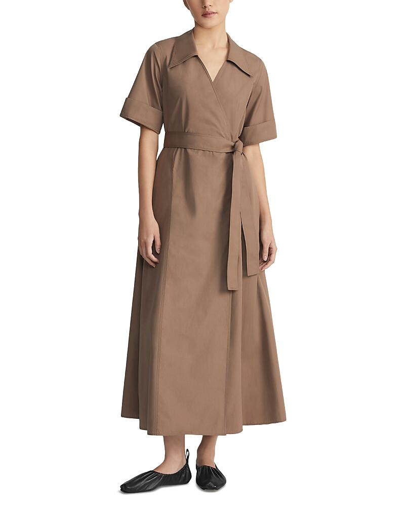 Lafayette 148 New York Belted Cotton Wrap Shirt Dress Cover